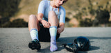 Compressport Aero Socks - White Safe Yellow Neo Pink