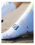 Compressport Aero Socks - White Safe Yellow Neo Pink