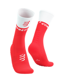 Compressport Mid Compression Socks V2.0 - Fluo Red/White