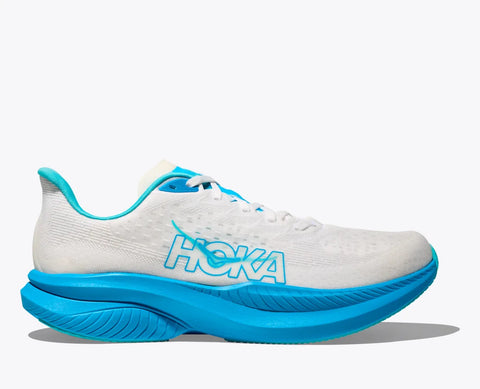 HOKA MACH 6 HOMBRE - WHITE/SKYWARD BLUE