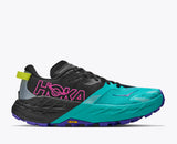 Hoka Trail Speedgoat 7 Mujer - Black / Electric Aqua