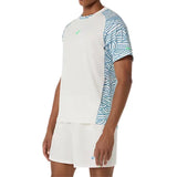 Playera Asics Hombre Padel Court All Over Print - Cream/Saba Blue