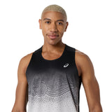 ASICS Tank Top Road Fade Running Hombre - Black/Cream