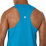 ASICS Tank Top Road Fade Running Hombre - Aegean Blue/Yamabuki