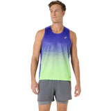 ASICS Tank Top Road Fade Running Hombre - Cobalt Burst/Illuminate Green