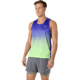 ASICS Tank Top Road Fade Running Hombre - Cobalt Burst/Illuminate Green
