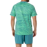 Playera Asics Hombre Padel Court All Over Print - Misty Pine/Vital Green
