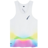 SOAR Tank Top Running Vest Hombre - White/Summer Rainbow