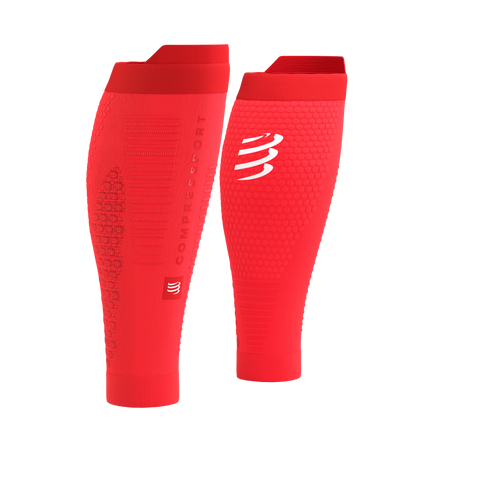 Compressport Calfs R2 3.0 Fluo Red/White Reflective