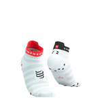Compressport Pro Racing Socks v4.0 Ultralight Run Low - White/Fluo Red/Black