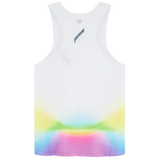 SOAR Tank Top Running Vest Hombre - White/Summer Rainbow