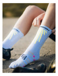 Compressport Aero Socks - White Safe Yellow Neo Pink