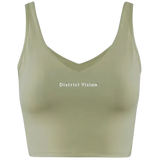 DISTRICT VISION Sports Bra Mujer Running Twin Layer - Light Green