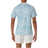 Playera Asics Hombre Padel Court All Over Print - Cream/Saba Blue
