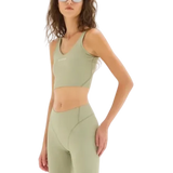 DISTRICT VISION Sports Bra Mujer Running Twin Layer - Light Green