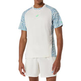 Playera Asics Hombre Padel Court All Over Print - Cream/Saba Blue