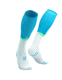 Compressport Full Socks Oxygen - Norse Blue/Neon Green