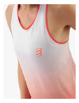 Compressport Performance Singlet MUJER - Fluo Red/White