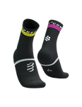 Compressport Pro Marathon Socks V2.0 - Black/Safe Yellow/Neo Pink