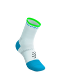 Compressport Pro Marathon Socks V2.0 - White/Norse Blue/Neon Green