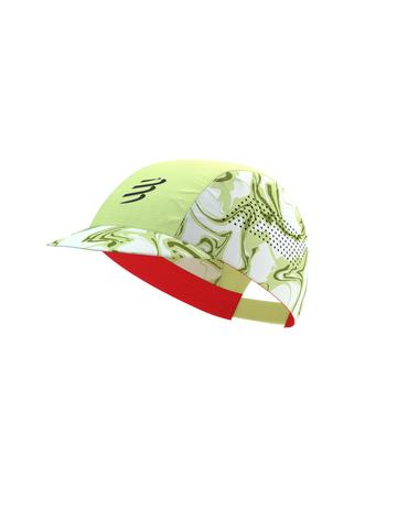 Compressport Pro Racing Cap - Green Camo/Fluo Red