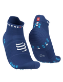 Compressport Pro Racing Socks V4.0 Run Low -  Sodalite/Fluo Blue