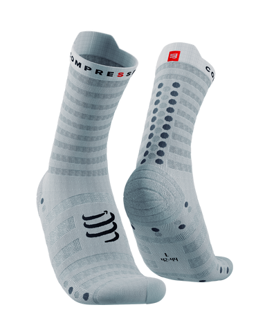 Compressport Pro Racing Socks v4.0 Ultralight Run High - White/Alloy