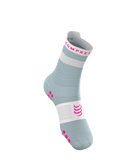 Compressport Pro Racing Socks V4.0 Run High - Ether/Neon Pink