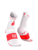 Compressport Pro Racing Socks V4.0 Run High Ironman 2026 - White/Neon Red