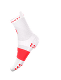 Compressport Pro Racing Socks V4.0 Run High Ironman 2026 - White/Neon Red