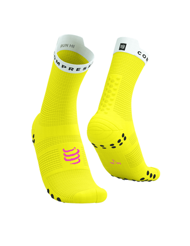Compressport Pro Racing Socks V4.0 Run High - Safe Yellow/White
