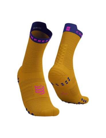Compressport Pro Racing Socks v4.0 Run High - Saffron/Dazz Blue