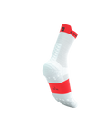 Compressport Pro Racing Socks V4.0 Run High - White/Fluo Red