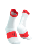 Compressport Pro Racing Socks V4.0 Run High - White/Fluo Red