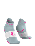 Compressport Pro Racing Socks V4.0 Run Low - Ether/Neon Pink