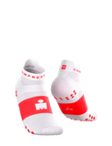 Compressport Pro Racing Socks V4.0 Run Low Ironman 2026 - White/Neon Red