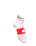 Compressport Pro Racing Socks V4.0 Run Low Ironman 2026 - White/Neon Red
