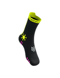 Compressport Pro Racing Socks v4.0 Trail - Black/Safe Yellow/Neo Pink