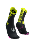 Compressport Pro Racing Socks v4.0 Trail - Black/Safe Yellow/Neo Pink