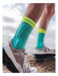Compressport Pro Racing Socks V4.0 Trail Shell Blue/Safe Yellow