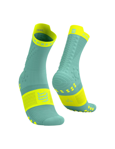 Compressport Pro Racing Socks V4.0 Trail Shell Blue/Safe Yellow