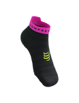 Compressport Pro Racing Socks v4.0 Ultralight Run Low - Black/Safe Yellow/Neo Pink