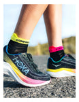 Compressport Pro Racing Socks v4.0 Ultralight Run Low - Black/Safe Yellow/Neo Pink