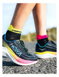 Compressport Pro Racing Socks v4.0 Ultralight Run Low - Black/Safe Yellow/Neo Pink