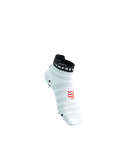Compressport Pro Racing Socks v4.0 Ultralight Run Low - White/Fluo Red/Black