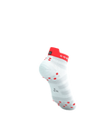 Compressport Pro Racing Socks v4.0 Ultralight Run Low - White/Fluo Red/Black