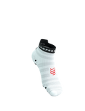 Compressport Pro Racing Socks v4.0 Ultralight Run Low - White/Fluo Red/Black