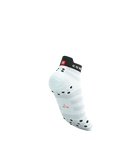 Compressport Pro Racing Socks v4.0 Ultralight Run Low - White/Fluo Red/Black