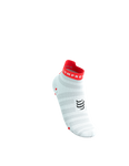 Compressport Pro Racing Socks v4.0 Ultralight Run Low - White/Fluo Red/Black