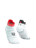 Compressport Pro Racing Socks v4.0 Ultralight Run Low - White/Fluo Red/Black